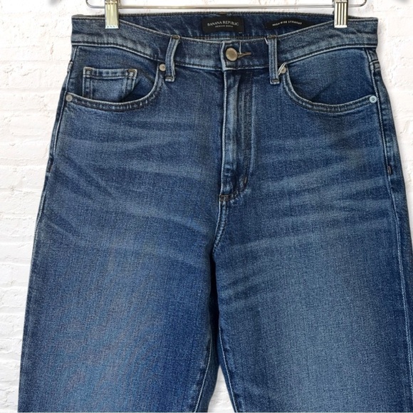BANANA Republic High Rise Straight Leg Jeans Size 29 Medium Wash Ankle Length - Picture 5 of 10